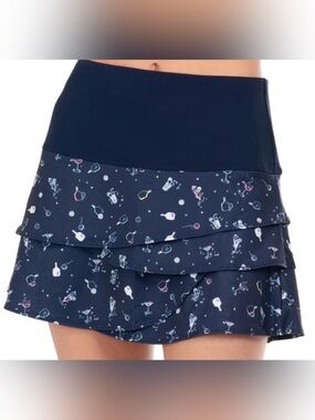 EUC Lucky In Love Pickleball Skirt Cocktail Theme Small 4-6 Navy 🥰
